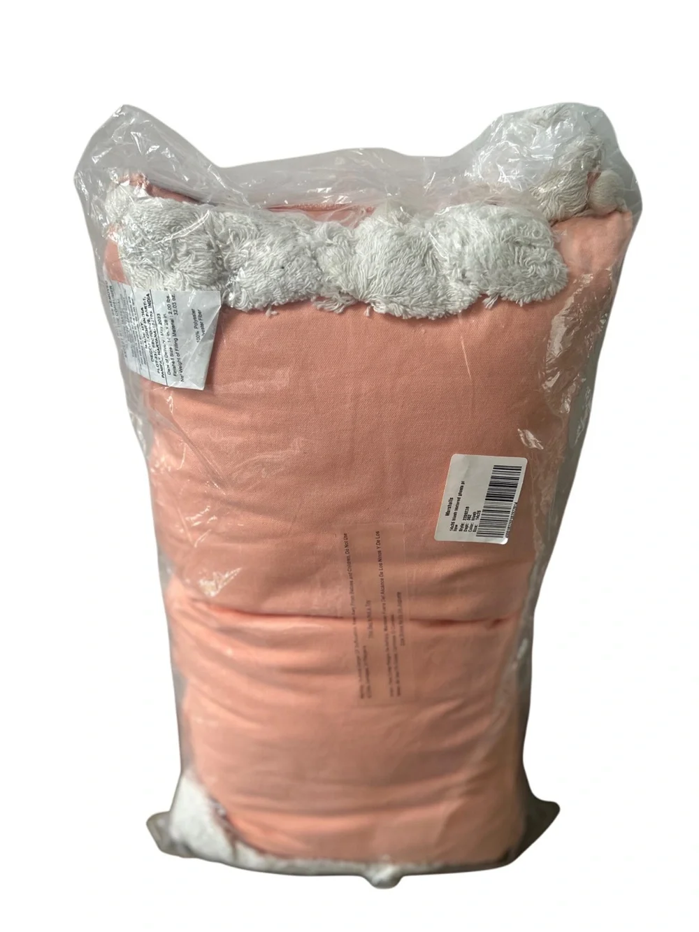 NWT Sweet Street Pink Ghost Lumbar Pillow Pastel Halloween 14x26 Tassels